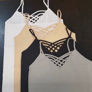 Black cami with lattice front